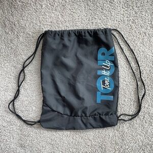 Tone It Up Tour Retro Drawstring Sport TIU Backpack Bag - Black Workout Gym Tote